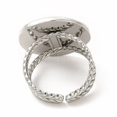 304 Stainless Steel Sun & Moon Planet Open Cuff Ring for Women X-RJEW-B027-20P-1