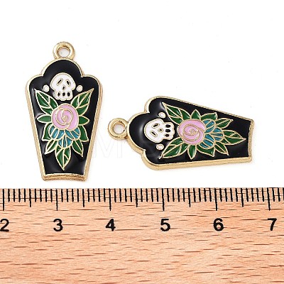 Halloween Theme Rack Plating Alloy Enamel Pendants FIND-Q099-02D-G-1