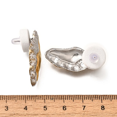 304 Stainless Steel Two Tone Stud Earrings LS-EJEW-G422-04GP-01-1