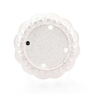 Adjustable Flower Alloy & Iron Bezel Cup Ring Base with Rotatable Tray MAK-T012-07S-1