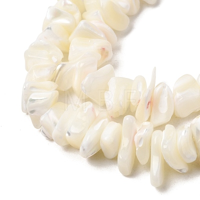Natural White Mother of Pearl Shell Chip Bead Strands G-M205-63-1
