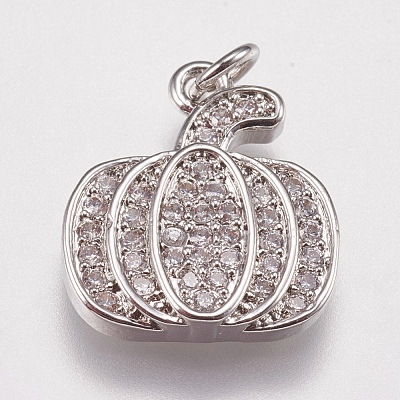 Brass Micro Pave Cubic Zirconia Charms ZIRC-E147-38P-1