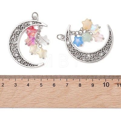5Pcs Alloy Glass Pendants PALLOY-JF05202-1