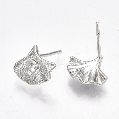 Brass Stud Earring Findings KK-S350-049P-1