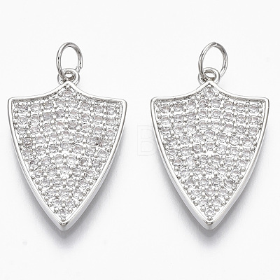 Brass Micro Pave Cubic Zirconia Pendants KK-R130-021P-NF-1