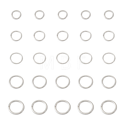 Kissitty 100Pcs 5 Style 925 Sterling Silver Open Jump Rings STER-KS0001-02-1