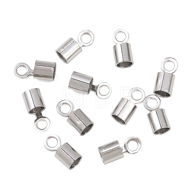 304 Stainless Steel Fold Over Crimp Cord Ends STAS-P434-05E-P-1