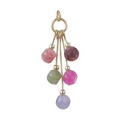 Natural Multicolor Tourmaline Dangling Pendants PALLOY-JF05184-1