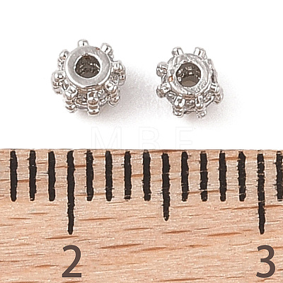 Brass Micro Pave Clear Cubic Zirconia Spacer Beads KK-N256-12P-1