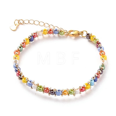 Glass Seed Beaded Bracelets BJEW-JB05623-1