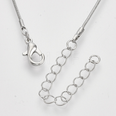 Brass Round Snake Chain Necklace Making MAK-T006-11B-P-1