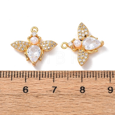 Brass Micro Pave Cubic Zirconia Pendants KK-A284-14G-03-1