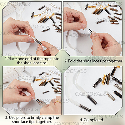 200Pcs 4 Colors DIY Shoelaces Head Repair KK-CY0001-13-1