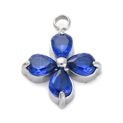 304 Stainless Steel Micro Pave Cubic Zirconia Pendants LS-STAS-U042-06P-03-1
