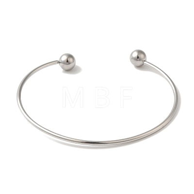 Non-Tarnish 304 Stainless Steel Open Cuff Torque Bangles for Women BJEW-Z071-01P-1