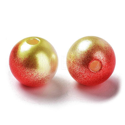 Rainbow ABS Plastic Imitation Pearl Beads OACR-Q174-10mm-15-1