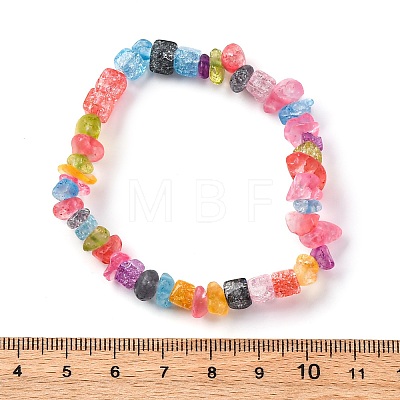Unisex Synthetic Crackle Quartz Chips Beads Stretch Bracelets BJEW-S143-18-1-1