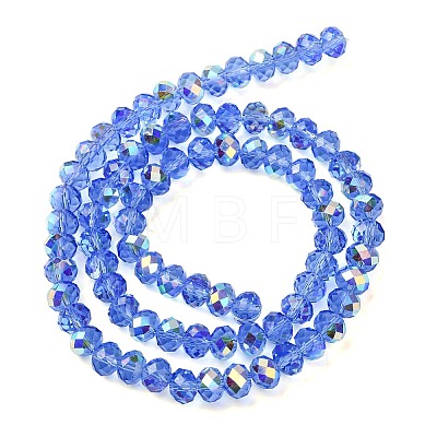 Electroplate Transparent Glass Beads Strands EGLA-A046-01C-20-1