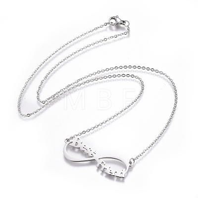 304 Stainless Steel Pendant Necklaces NJEW-E141-36-1