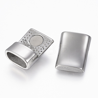304 Stainless Steel Magnetic Clasps with Glue-in Ends X-STAS-F130-01AS-1
