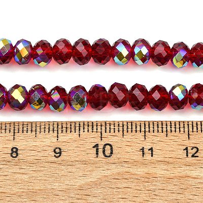 Electroplate Transparent Glass Beads Strands EGLA-A046-01B-09-1