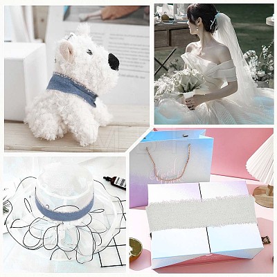 2 Rolls 2 Colors Polycotton Frayed Ribbon OCOR-CY0001-22A-1