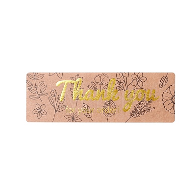 Rectangle Thank You Theme Paper Stickers DIY-B041-27A-1