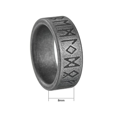 Viking Rune Titanium Steel Finger Rings for Men WGDF4AB-45-1