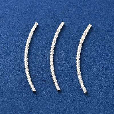 925 Sterling Silver Curved Tube Beads STER-H112-07A-1