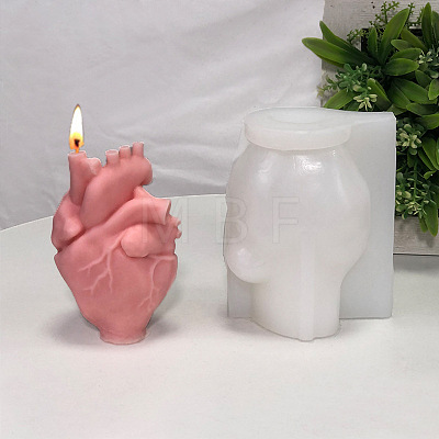 Heart(Organ) Shape DIY Candle Silicone Molds CAND-PW0007-025-1