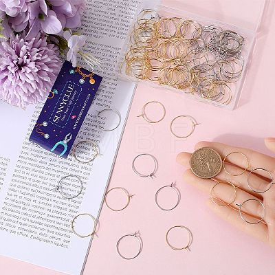 SUNNYCLUE 200Pcs 2 Style 316 Surgical Stainless Steel Wine Glass Charms Rings STAS-SC0007-20-1