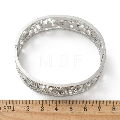 304 Stainless Steel Hinged Bangles with Polymer Clay Rhinestones for Women BJEW-Z080-06P-1