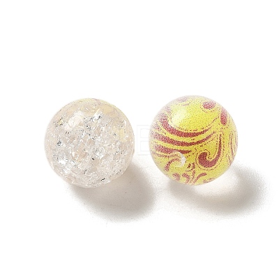 Duotone Spray Painted Crackle Acrylic Beads OACR-G029-02I-1