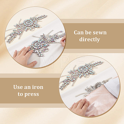 Flower Resin Rhinestone Decorative Corsages for Clothing Accessories PATC-WH0021-064E-1