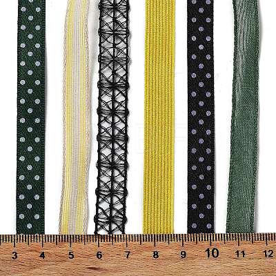 18 Yards 6 Styles Polyester Ribbon SRIB-C001-G03-1