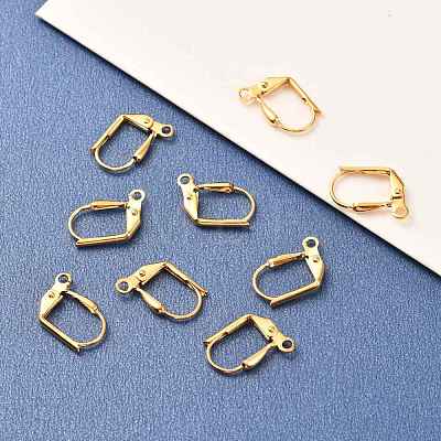 Brass Leverback Earring Findings KK-F824-005G-1