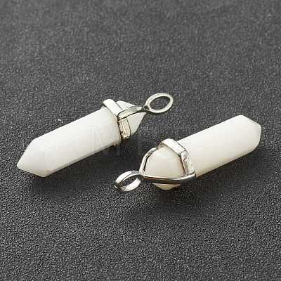 Natural White Jade Pointed Pendants G-M378-01P-A12-1