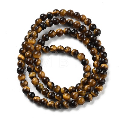 Natural Tiger Eye Beads Strands G-G099-4mm-4-1