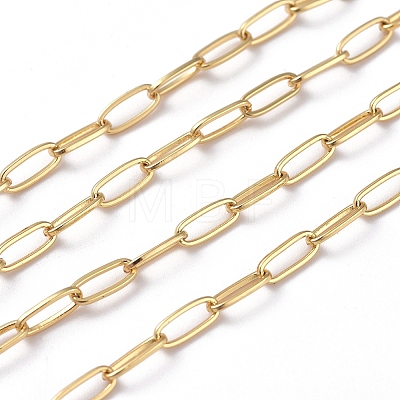 Soldered Brass Paperclip Chains CHC-G005-06G-01-1
