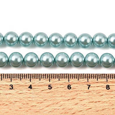 Eco-Friendly Dyed Glass Pearl Round Beads Strands HY-A002-8mm-RB106-1