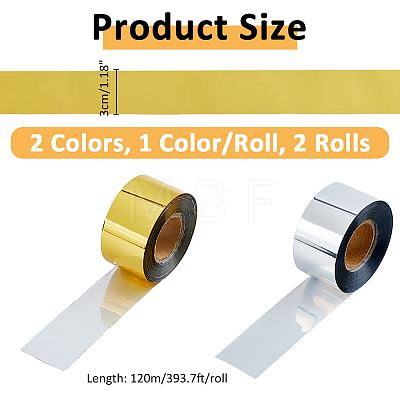 SUPERFINDINGS 2 Rolls 2 Colors Stamping Hot Foil Paper DIY-FH0006-86-1