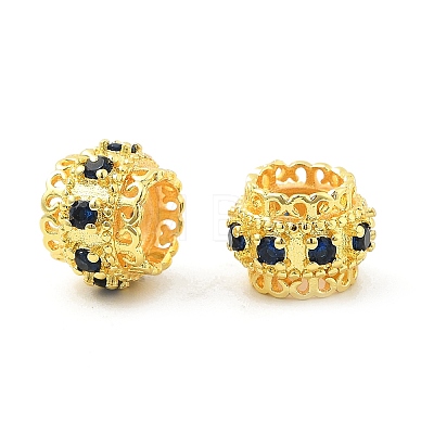 Brass Micro Pave Cubic Zirconia European Beads KK-P297-01G-03-1