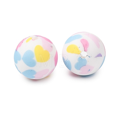 Food Grade Eco-Friendly Printed Silicone Beads SIL-A013-01A-16-1
