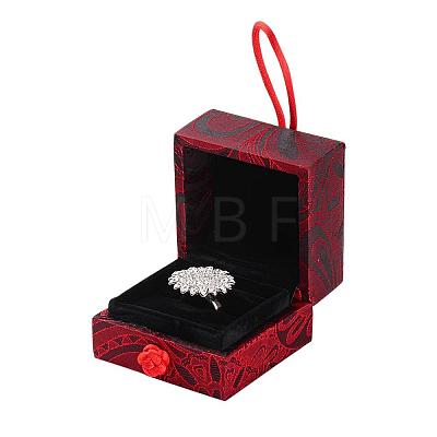 Chinoiserie Embroidered Silk Ring Boxes OBOX-P001-01A-1