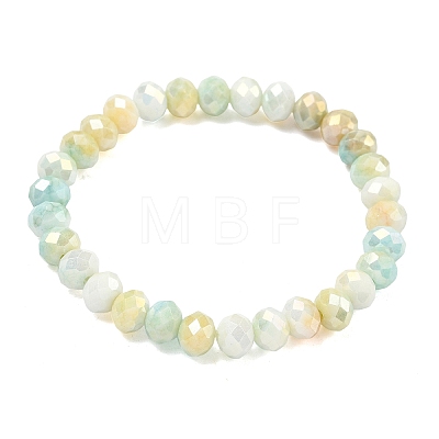 AB Color Faceted Rondelle Glass Beaded Stretch Bracelets for Women BJEW-PH01820-06-1