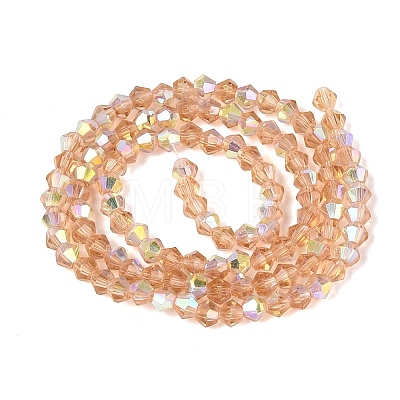 AB Color Plated Transparent Glass Beads Strands GLAA-G127-01-01E-1