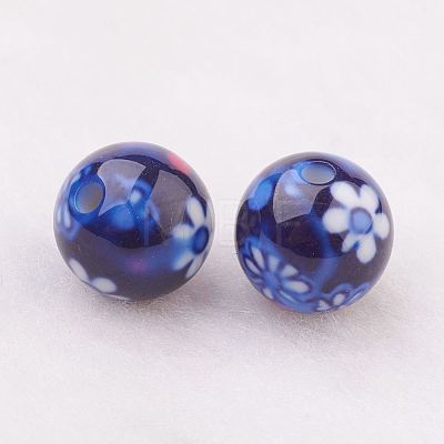 Spray Painted Resin Beads GLAA-F049-A10-1