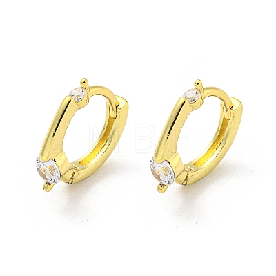 Brass Micro Pave Cubic Zirconia Hoop Earring EJEW-C088-07B-G-1