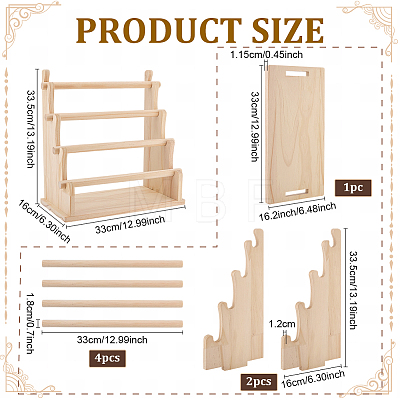 4-Tier Wood Bracelet Organizer Display Stands BDIS-WH0010-16C-1