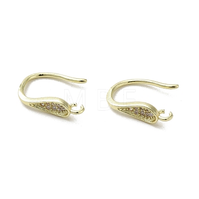 Brass Micro Pave Cubic Zirconia Earring Hooks KK-C048-14G-G-1